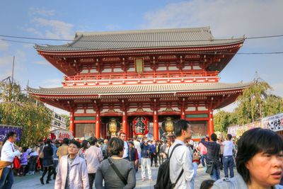 Group of people in front of building