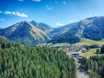 Mountain view on the berwang village in austria