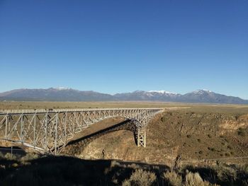 Scenic view of mountains against clear sky