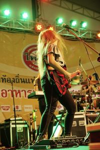 Woman enjoying at night