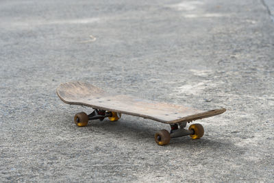 Close-up of skateboard on airplane