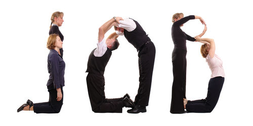 Group of people against white background