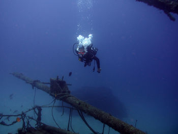 Person swimming in sea