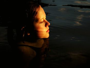 Young woman in water