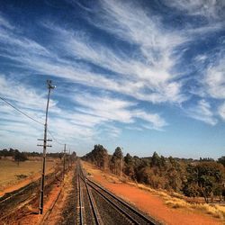 Railroad tracks against sky