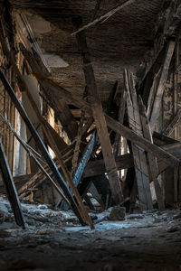 Abandoned built structure in water