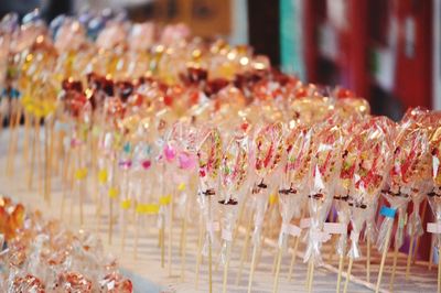 High angle view of candy for sale at store