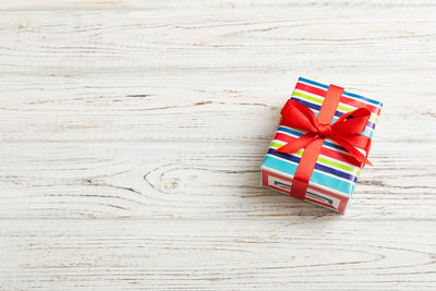 Close-up of multi colored toy blocks on table