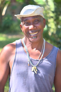 Portrait of smiling man wearing hat