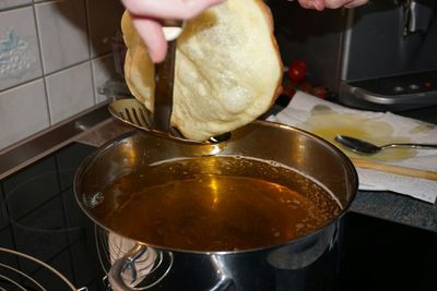 Close-up of preparing food