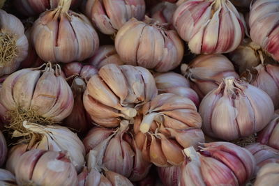 Full frame shot of garlic for sale