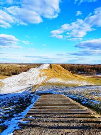 Scenic view of land against sky