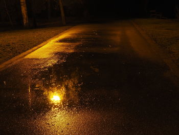 View of road at night