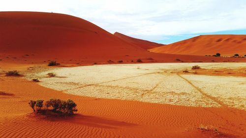 Scenic view of desert against sky