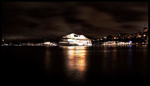 Illuminated buildings at night