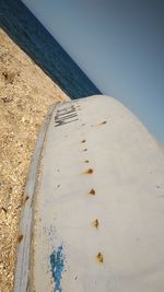 Scenic view of beach against clear sky