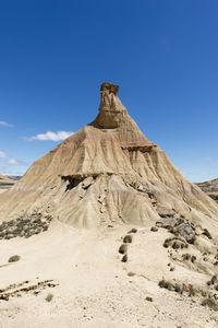 Scenic view of desert against blue sky