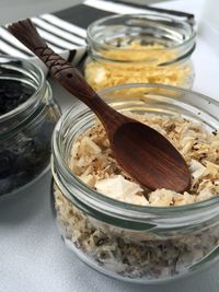 Small glass jars of flavoured salts