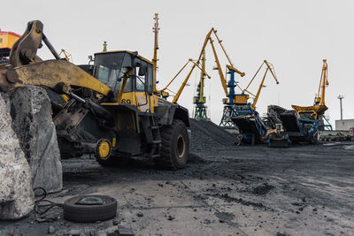 View of construction site against clear sky