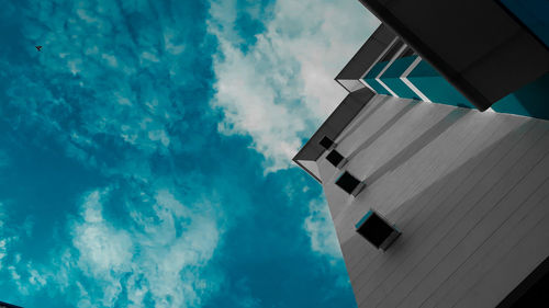 Low angle view of modern building against sky