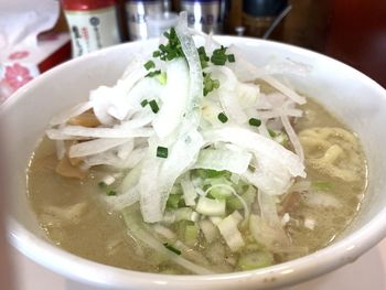 Close-up of meal served in bowl