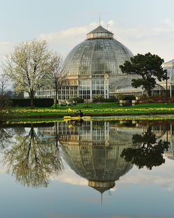 Reflection of building in lake