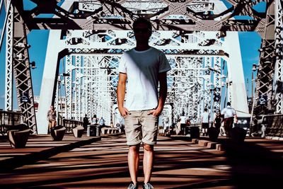 Full length of man standing in city