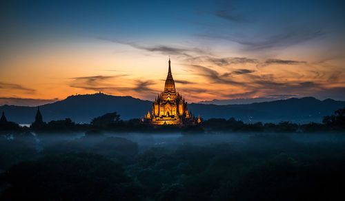 View of tower at sunset