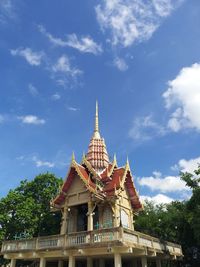 Low angle view of traditional building against sky