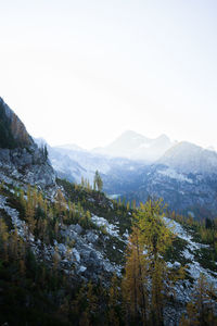 Scenic view of mountains against clear sky