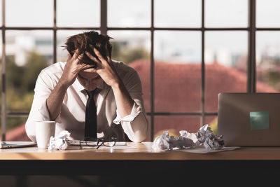 Man sitting on table