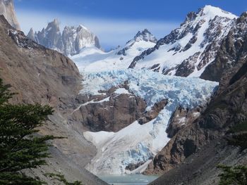 Scenic view of majestic snowcapped mountains against sky