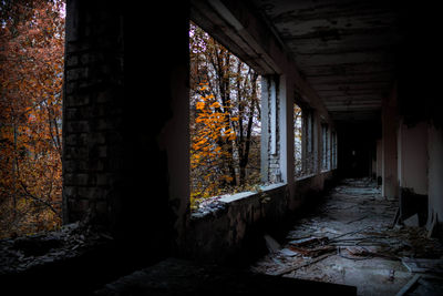 Interior of abandoned building