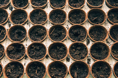 Full frame shot of flower pots