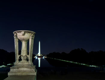 Illuminated built structure at night