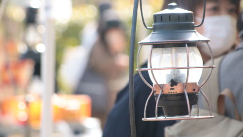 Close-up of illuminated light bulb