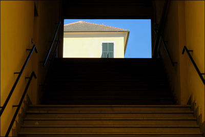 Low angle view of staircase against building