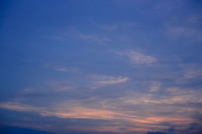 Low angle view of sky at sunset