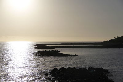 Scenic view of sea at sunset