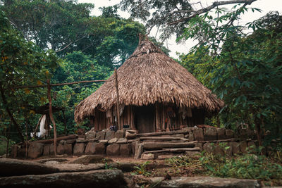 View of hut on sunny day