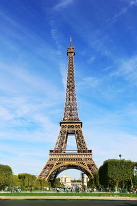 View of tower against cloudy sky