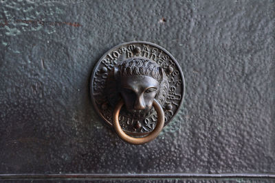 High angle view of door