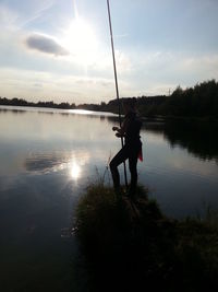 Sunset over lake