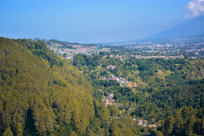 High angle view of landscape against sky