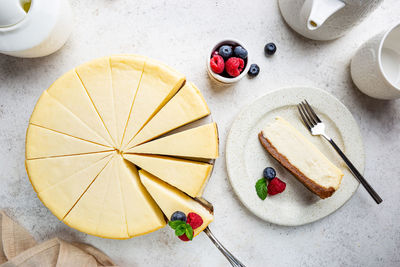 High angle view of food on table