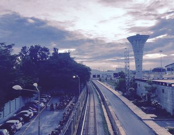 Railroad tracks against sky