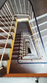 High angle view of spiral staircase