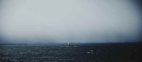 Boat sailing in sea