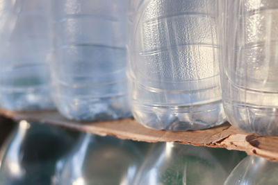 Close-up of glass jar on table