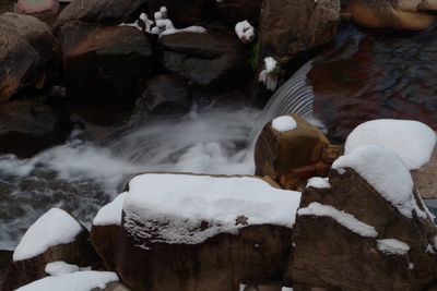 Snow covered rocks